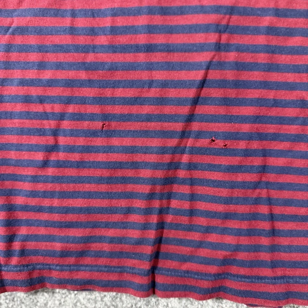 Polo Ralph Lauren Men's Striped Red Navy Blue Preppy Short Sleeve Shirt Sz XL